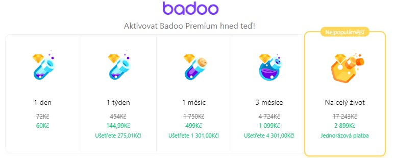Badoo ceník premium